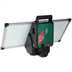 Kraftig 12V kompakt gjerdeapparat med solcellepanel.